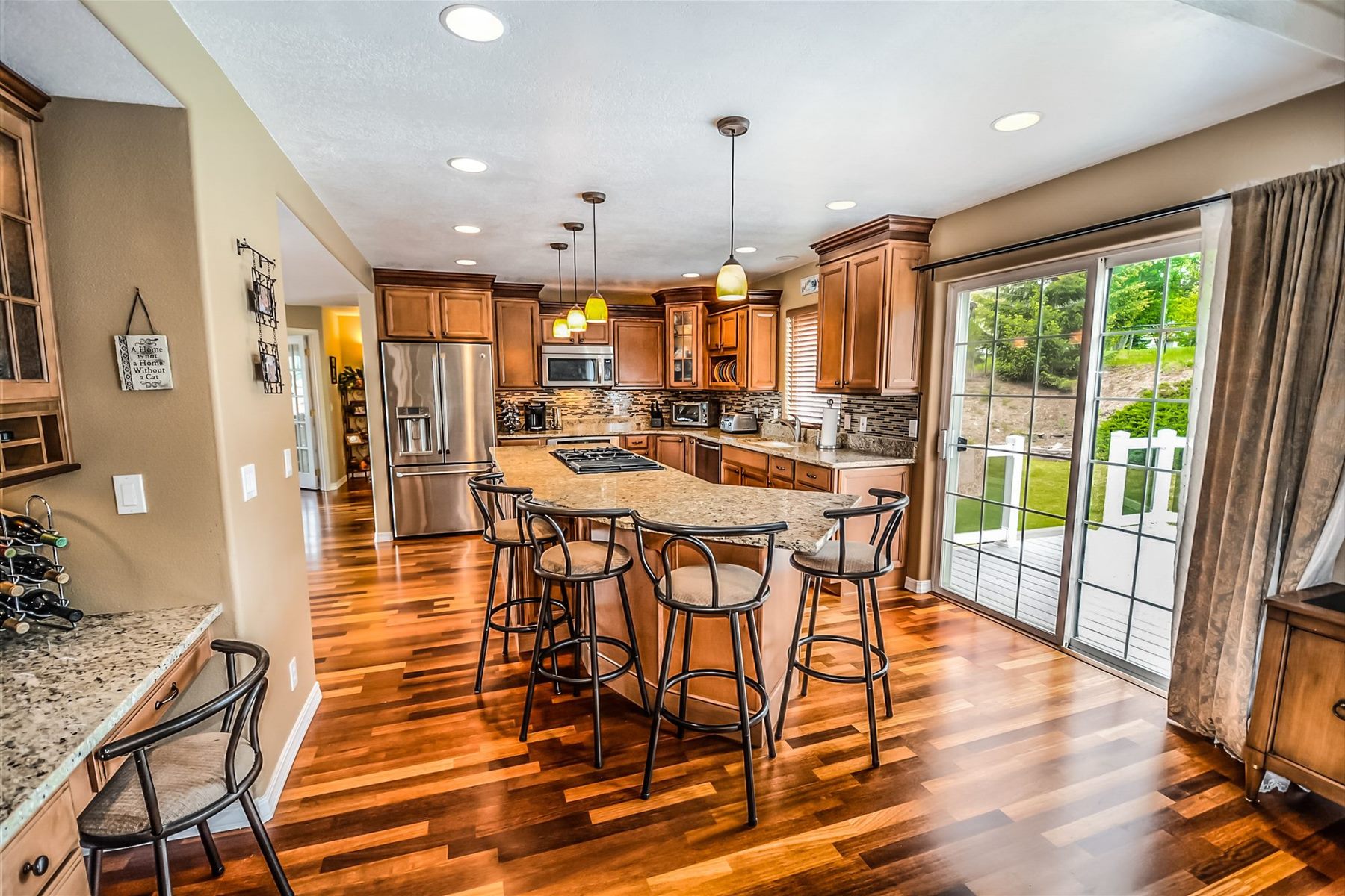 Open-plan remodeled living space with new joinery